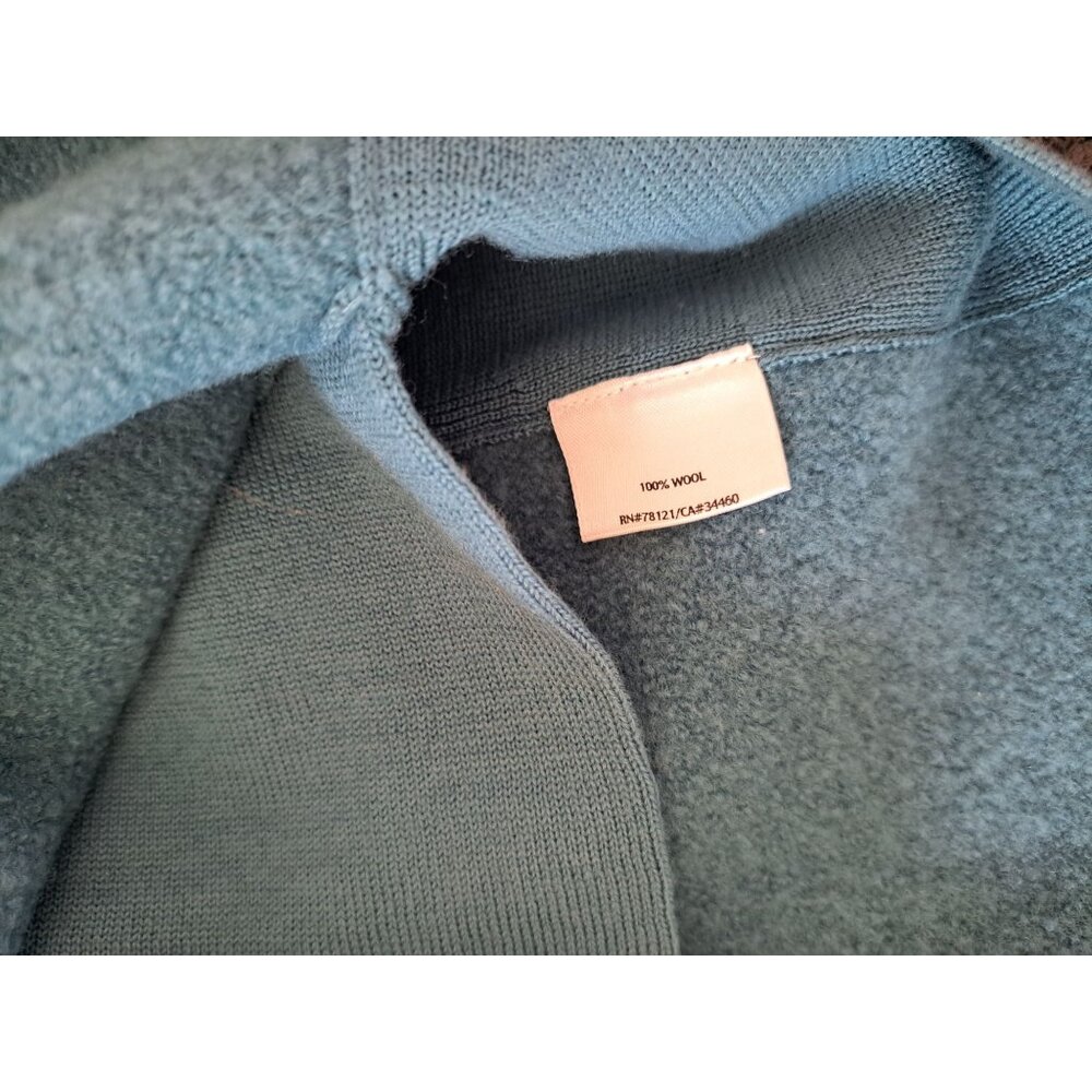 Eileen Fisher Boiled Wool Jacket Snap Closure Womens PM Teal Blue - Picture 7 of 11